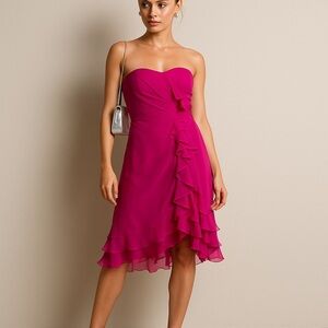 Y2K Fairy vintage 100% silk Strapless Mini Dress